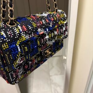 Chanel Black Multicolor Beaded Mini Bag